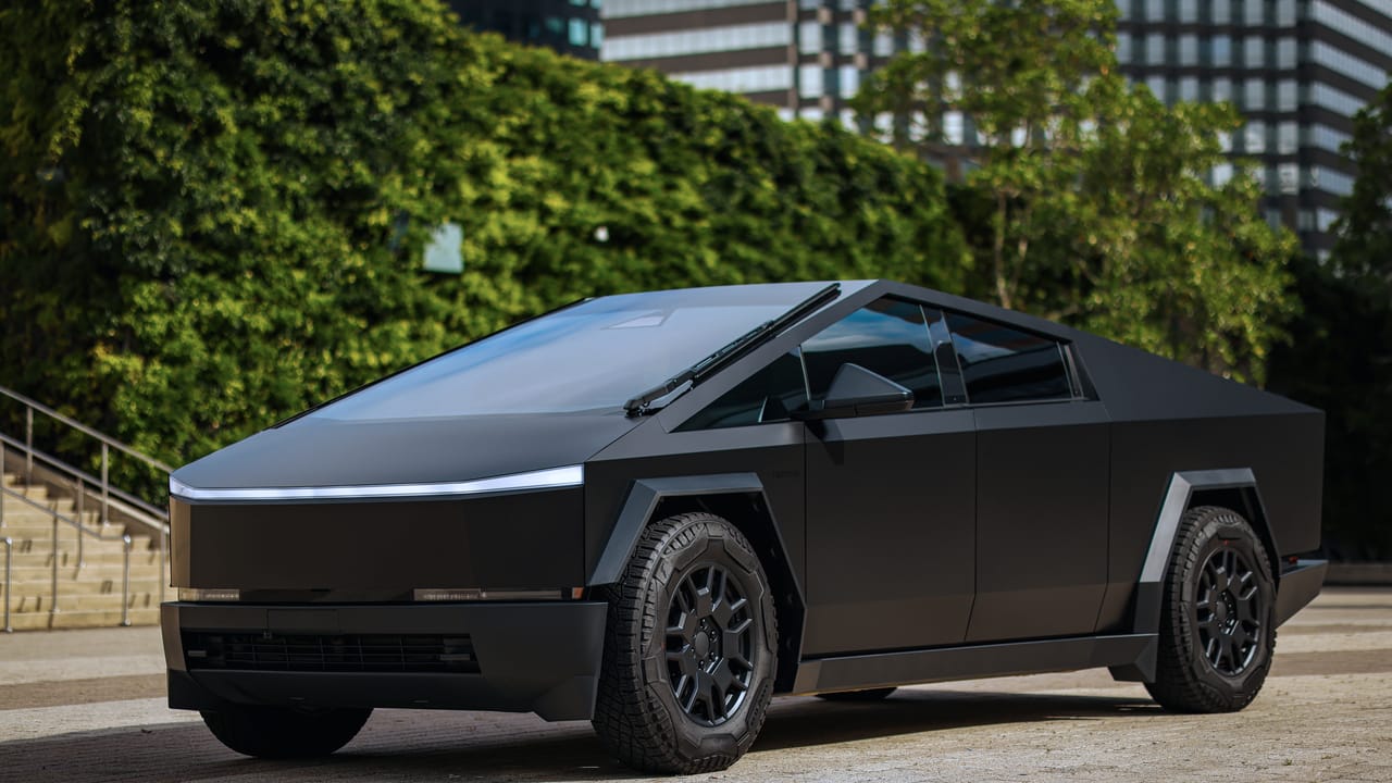 2024 Tesla Cybertruck Founders Edition Beast Matte Black Vinyl Wrap Exterior